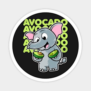 Cute Elephant Eating Avocado Kawaii Neko Anime product Magnet